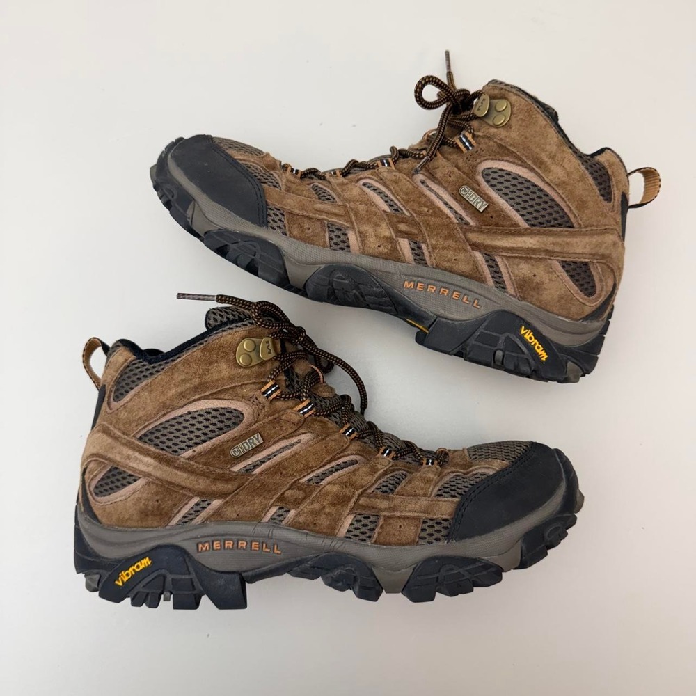 Merrell Moab 2 Mid Waterproof Hiking Boots Mens US 9 Brown Suede Vibram Size 9